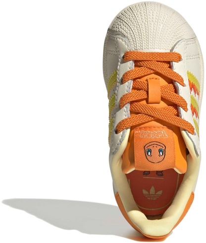 adidas Toddler Pokémon Superstar II Shoes - Cream White/Shock Yellow/Bright Orange - View 3