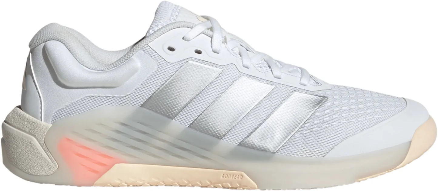 adidas Women's Dropset 4 Power Training Shoes - White/Silver/Lucid Orange - View 1