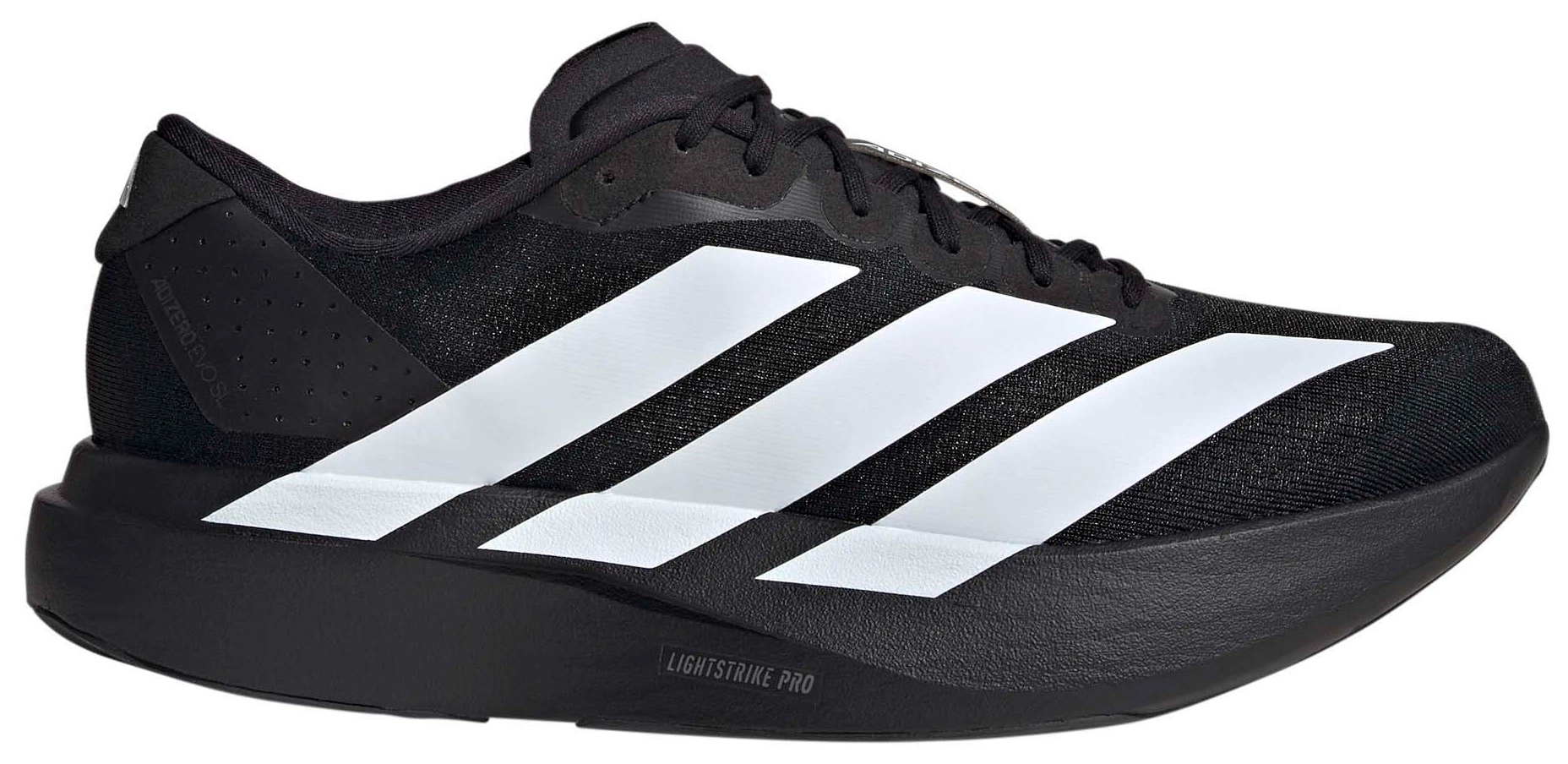 adidas Men's Adizero EVO SL Running Shoes - Black/White/Black - View 1