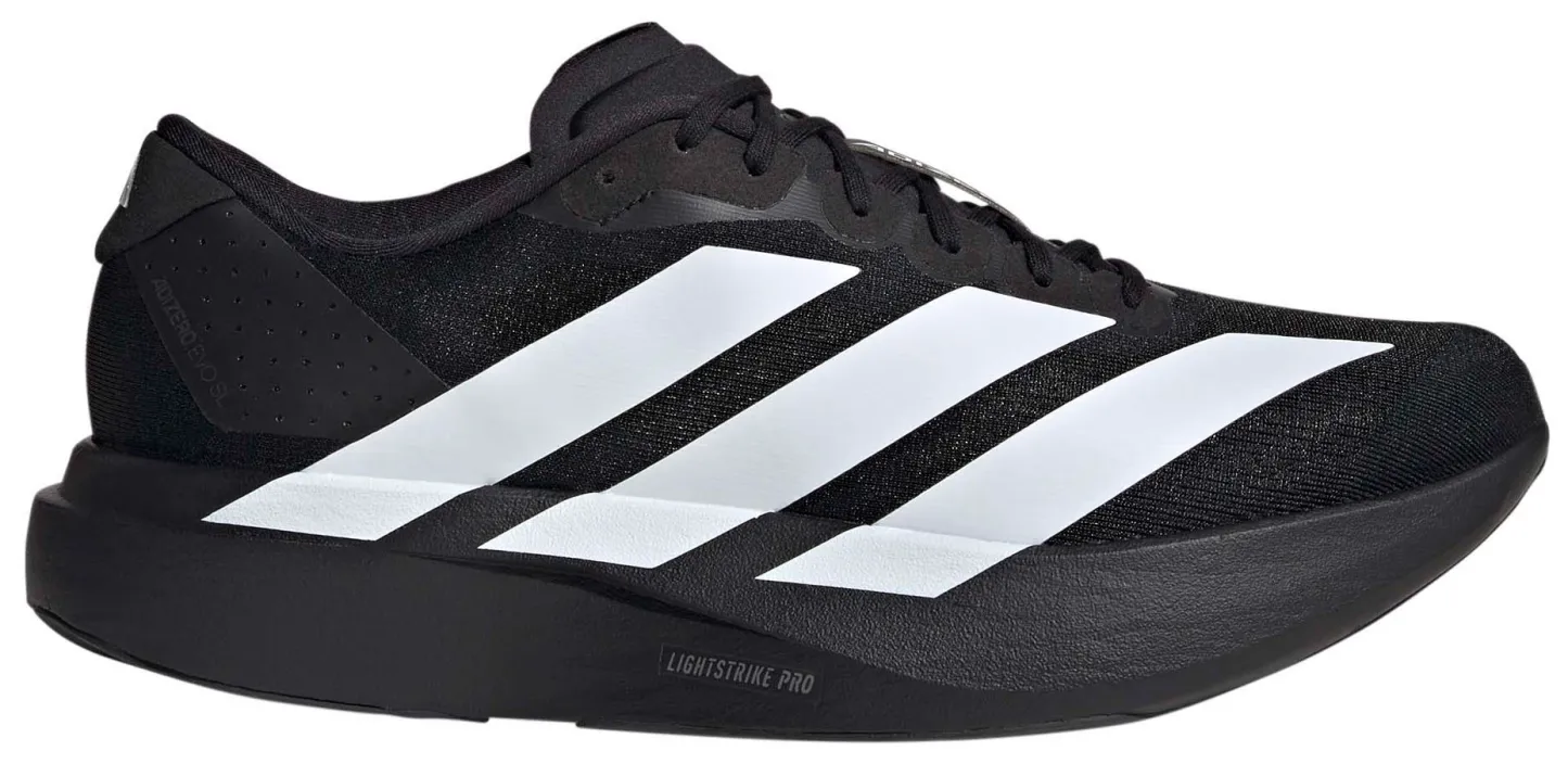 adidas Men's Adizero EVO SL Running Shoes - Black/White/Black - View 1