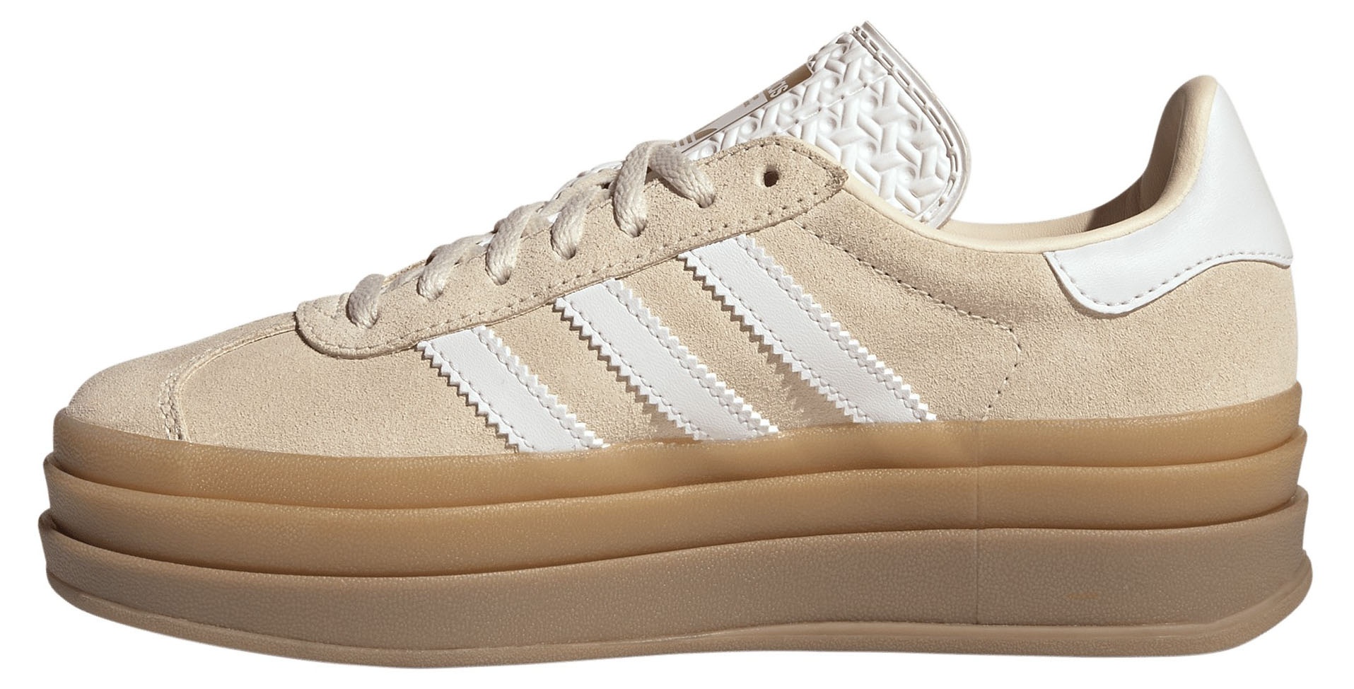 adidas Kids' Grade School Gazelle Bold Shoes - Wonder White - View 4