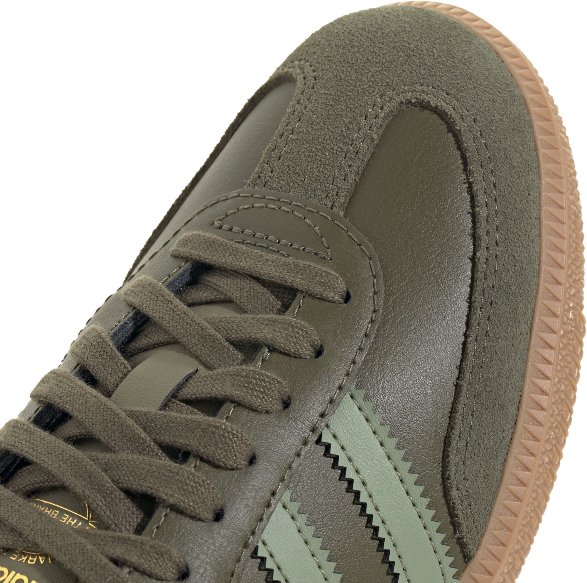 adidas Kids' Grade School Samba OG Shoes - Olive Strata/Tent Green/Gum4 - View 7