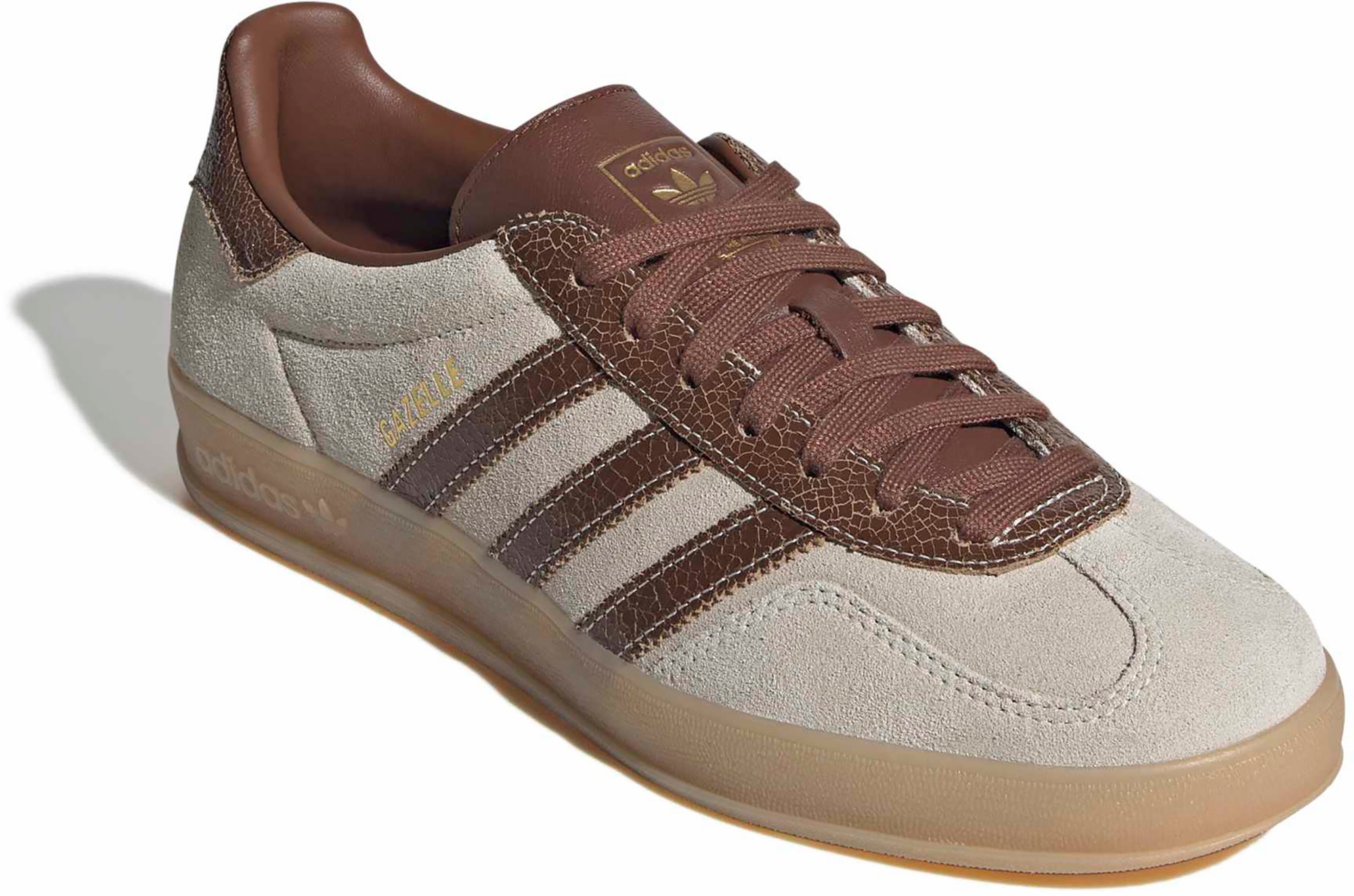 adidas Men's Gazelle Indoor Shoes - Vint Wht/Brown - View 6