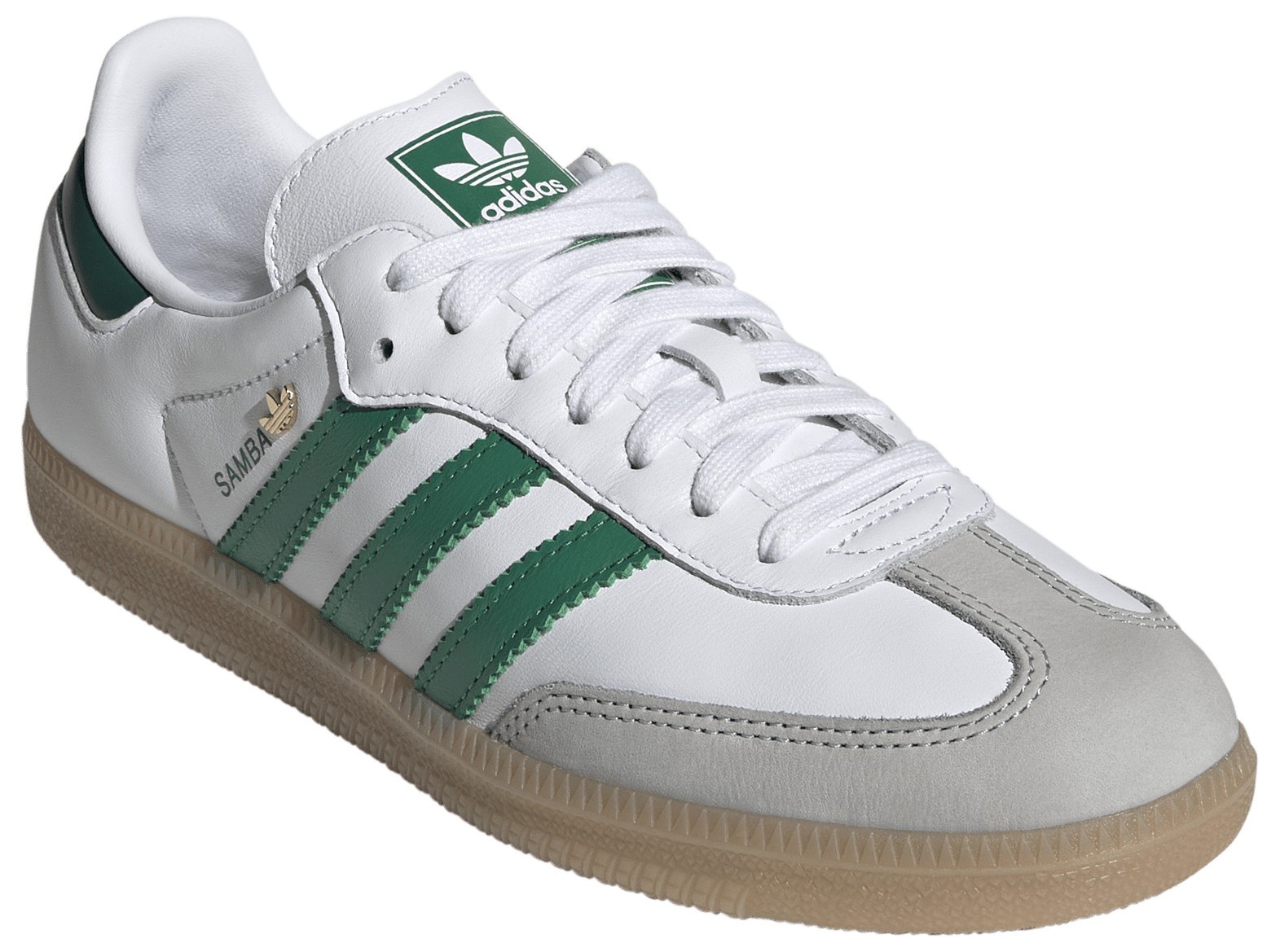 adidas Women's Samba OG Shoes - Ftwr White/Bold Green/Collegiate Green - View 5