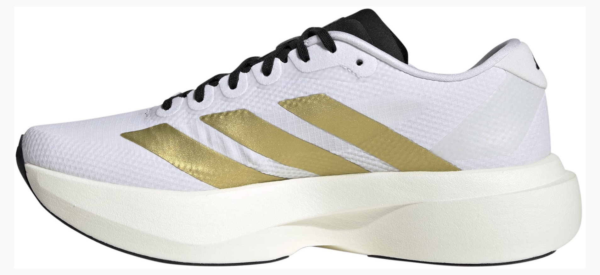 adidas Women's Adizero EVO SL Running Shoes - White/Matte Gold/Black - View 4