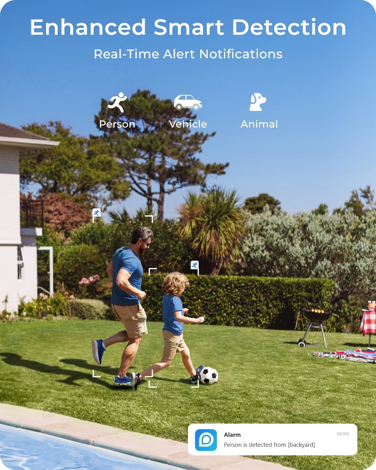 REOLINK Argus 4 Pro - 4K Solar Security Camera, ColorX Night Vision, 180° Blindspot-free View, Wireless Outdoor Camera with Dual-band Wi-Fi 6, Smart AI Detection, No Monthly Fee, with 6W Solar Panel