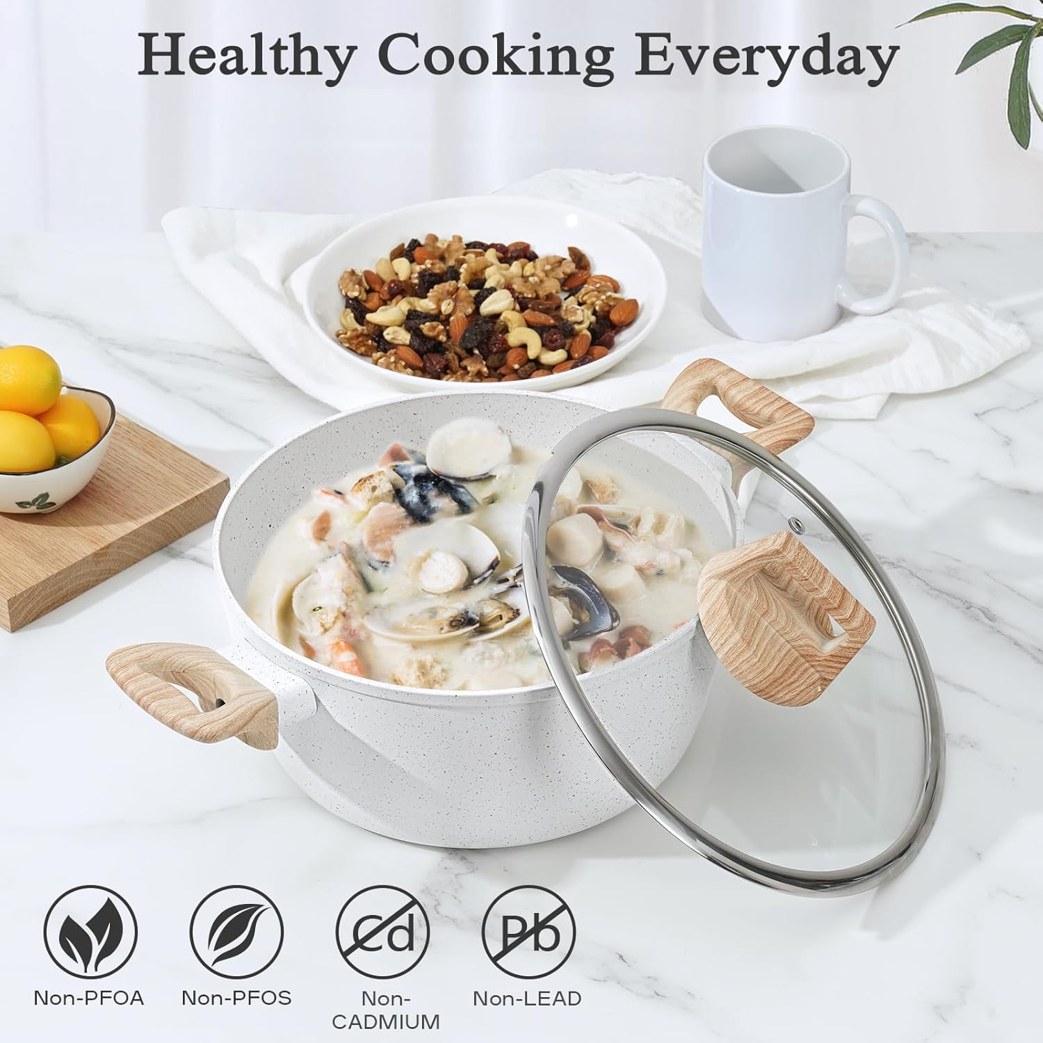 SOthtDAY 12 Pcs Nonstick Pots and Pans Cookware Sets