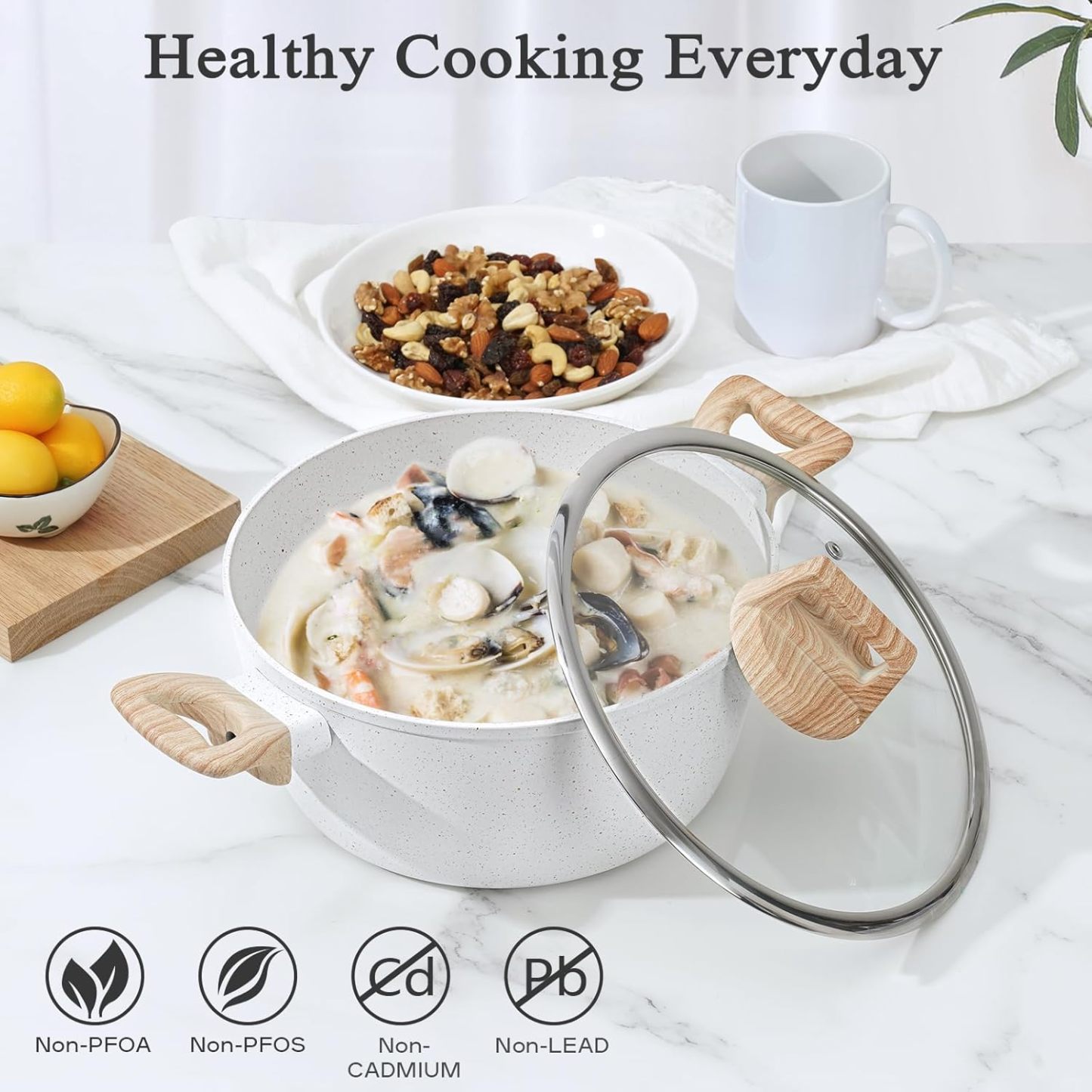 SOthtDAY 12 Pcs Nonstick Pots and Pans Cookware Sets