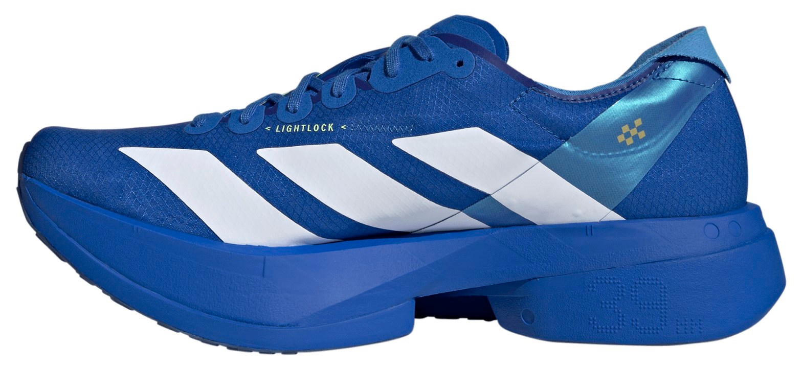 adidas Men's Adizero Adios Pro 4 Running Shoes - Blue/Ftwr White/Lime Burst - View 4