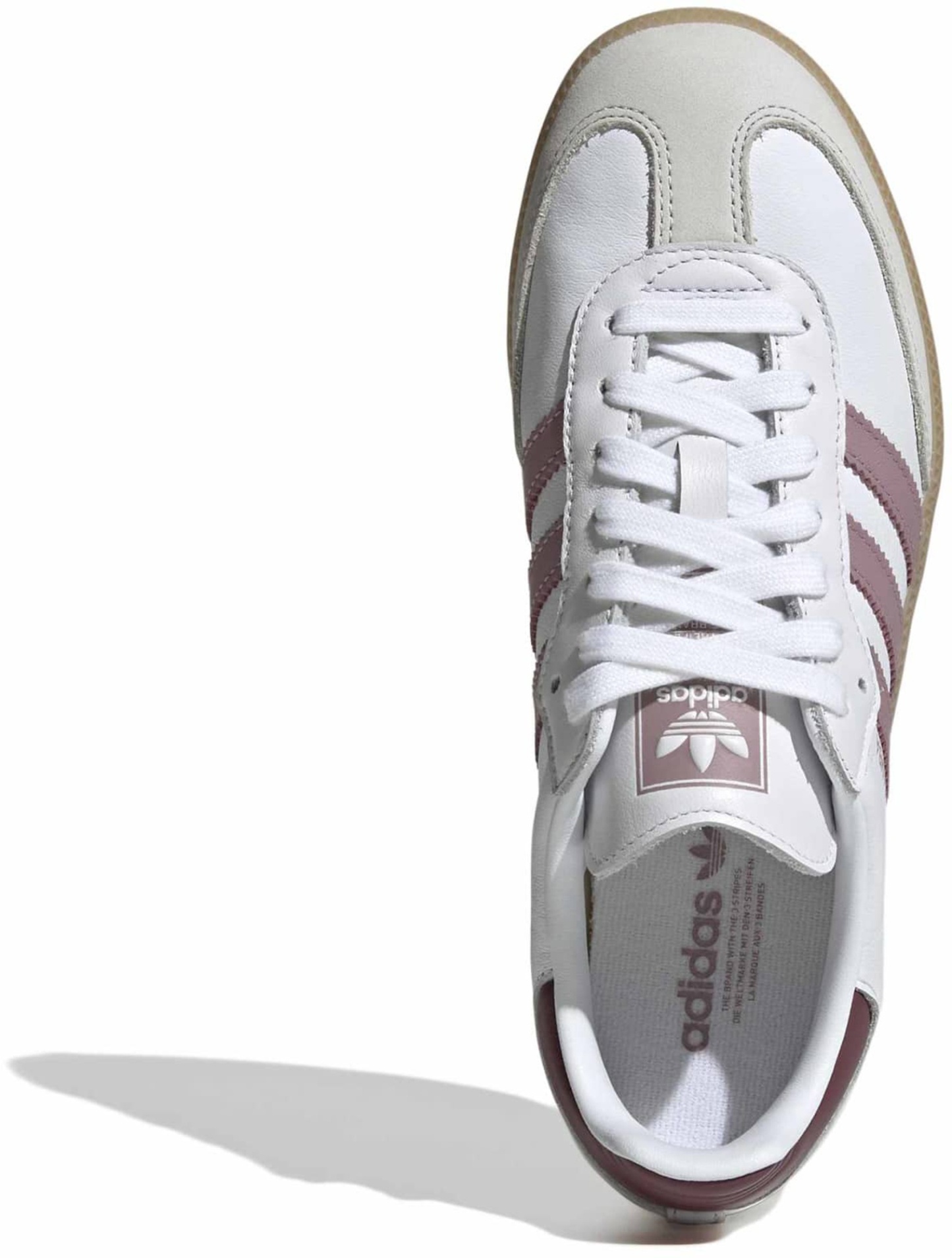 adidas Women's Samba OG Shoes - Wht/Magic Mauv/Quiet Crms - View 2