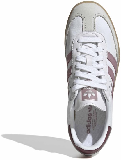 adidas Women's Samba OG Shoes - Wht/Magic Mauv/Quiet Crms - View 2