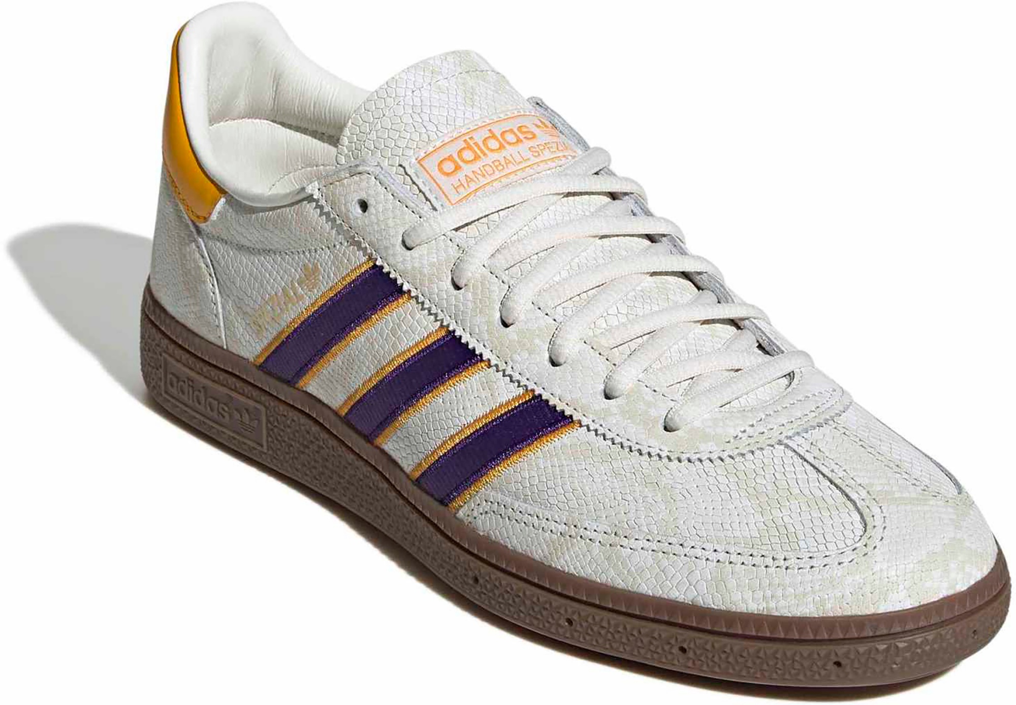 adidas Men's Handball Spezial Shoes - Core White/Collegiate Purple/Crew Yellow - View 6