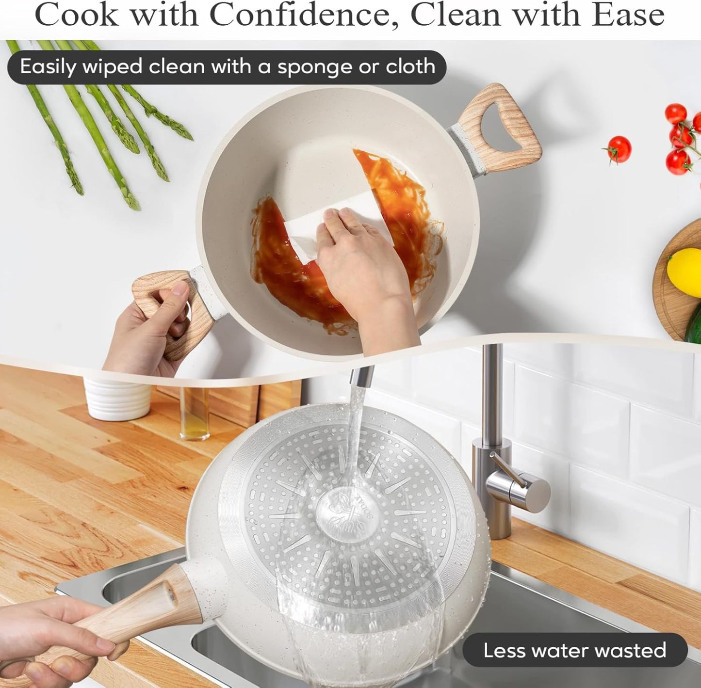SOthtDAY 12 Pcs Nonstick Pots and Pans Cookware Sets