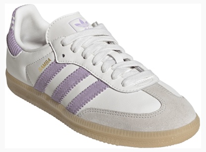 adidas Kids' Grade School Samba OG Shoes - Cloud White/Powder Plum/Gum - View 5