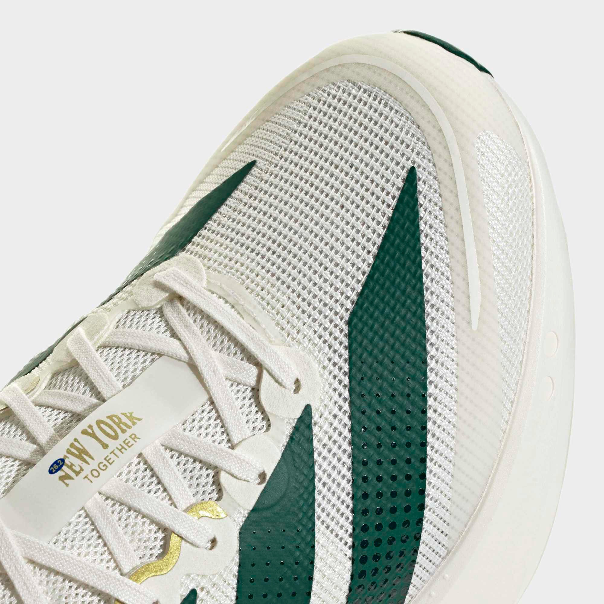 adidas Men's Adizero Boston 13 Running Shoes - White/Collegiate Green/Royal - View 2