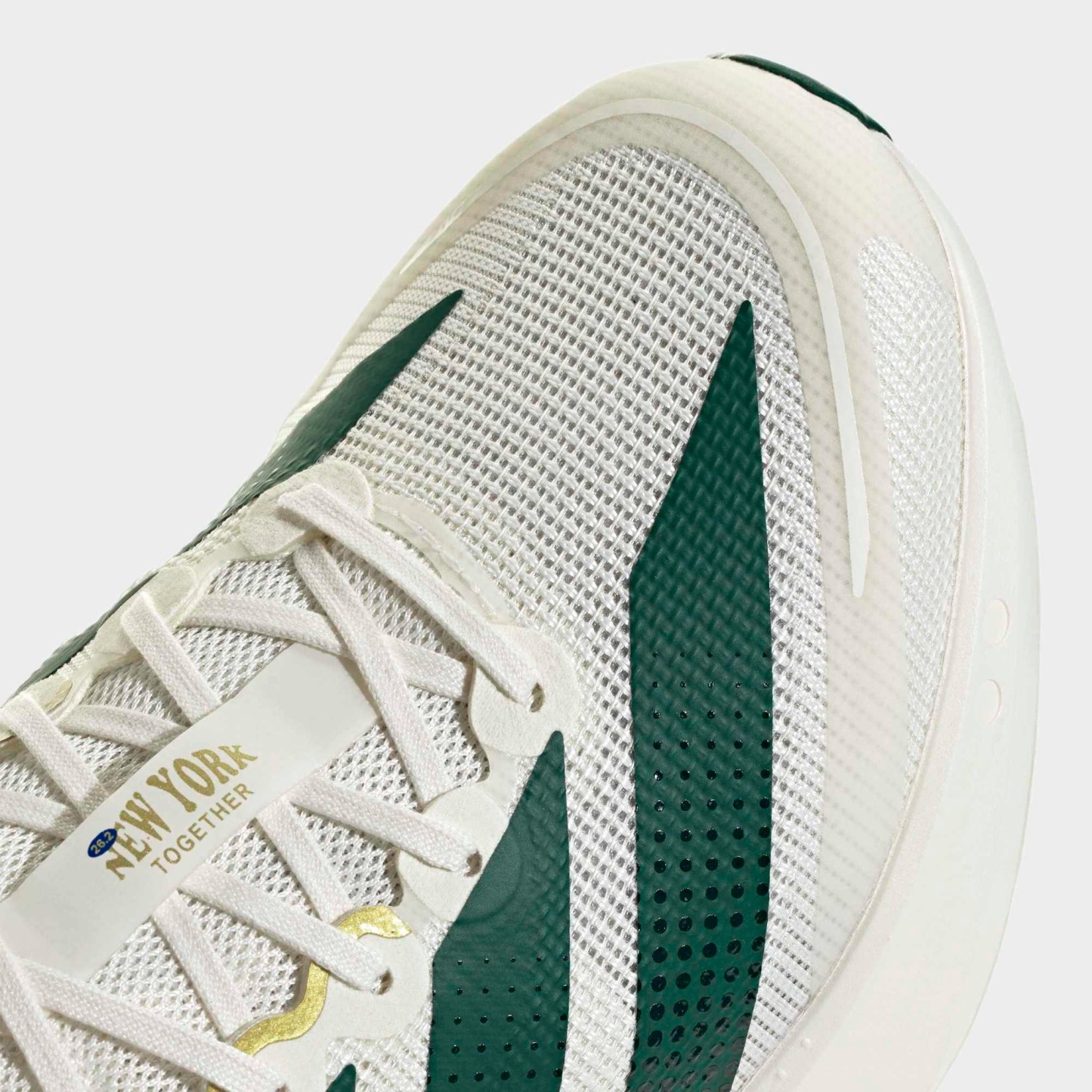 adidas Men's Adizero Boston 13 Running Shoes - White/Collegiate Green/Royal - View 2