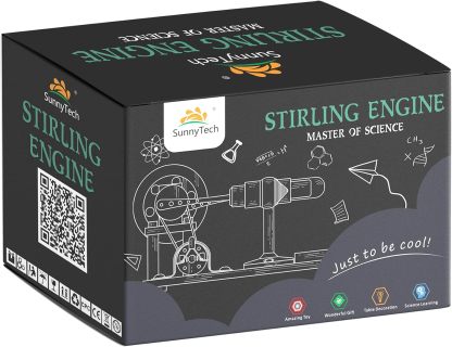 Hot Air Stirling Engine Motor Model Educational Toy Electricity Generator Colorful LED (SC001)
