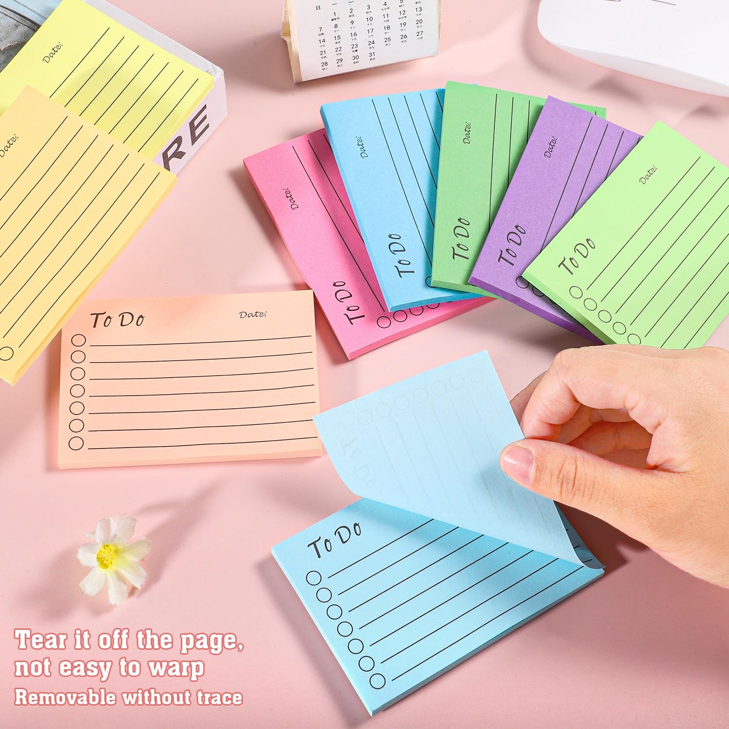 9 Pack to Do List Sticky Notes, Self-Stick Sticky Notes, Colorful Sticky Notes Pad with Lines, Do List Notepads for School Office Meeting Home Plan Reminder Stationery Supplies(450 Sheets,10 * 7cm)