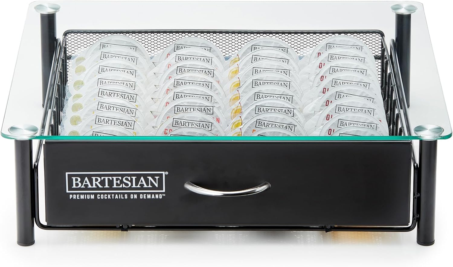 Bartesian Cocktail Capsule Storage Drawer Organizer - Stylish Mixology Cocktails Drink Mixer Holder Dispenser - Home Bar Accessories for Cocktail Maker Machine - Holds Up to 36 Capsules