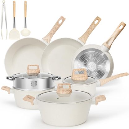 SOthtDAY 12 Pcs Nonstick Pots and Pans Cookware Sets
