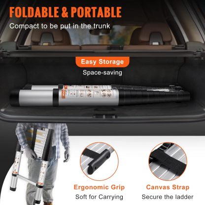 VEthtVOR Telescoping Ladder Aluminum Extension Step Multi-purpose Portable