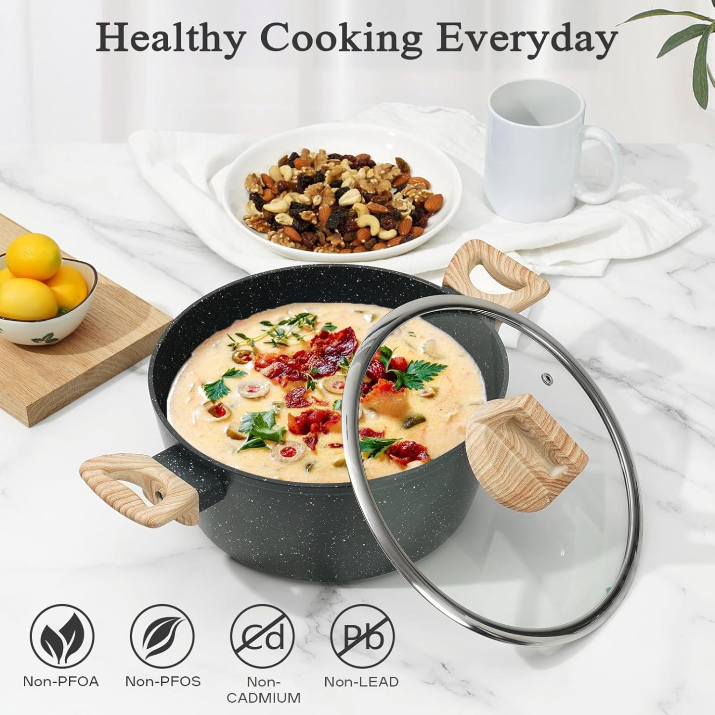 SOthtDAY 12 Pcs Nonstick Pots and Pans Cookware Sets