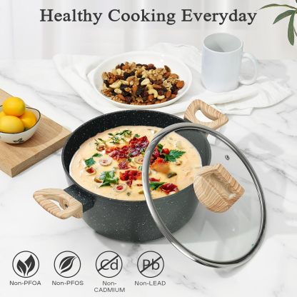 SOthtDAY 12 Pcs Nonstick Pots and Pans Cookware Sets