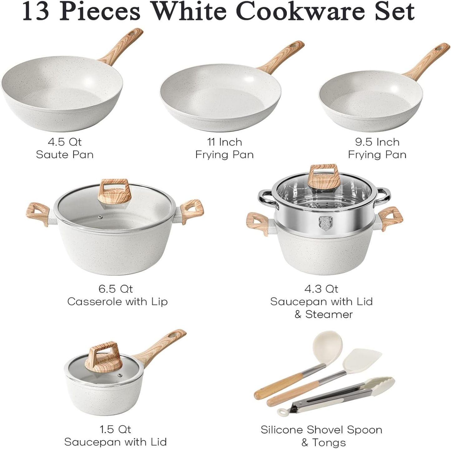 SOthtDAY 12 Pcs Nonstick Pots and Pans Cookware Sets
