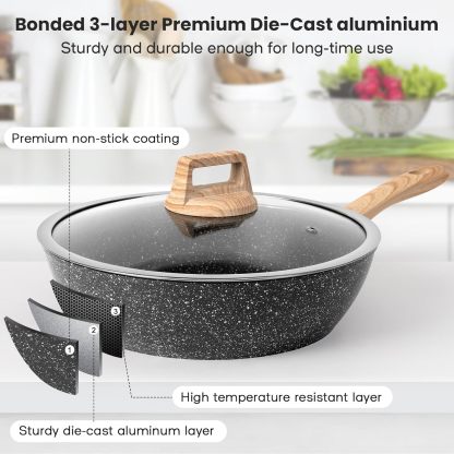 SOthtDAY 12 Pcs Nonstick Pots and Pans Cookware Sets