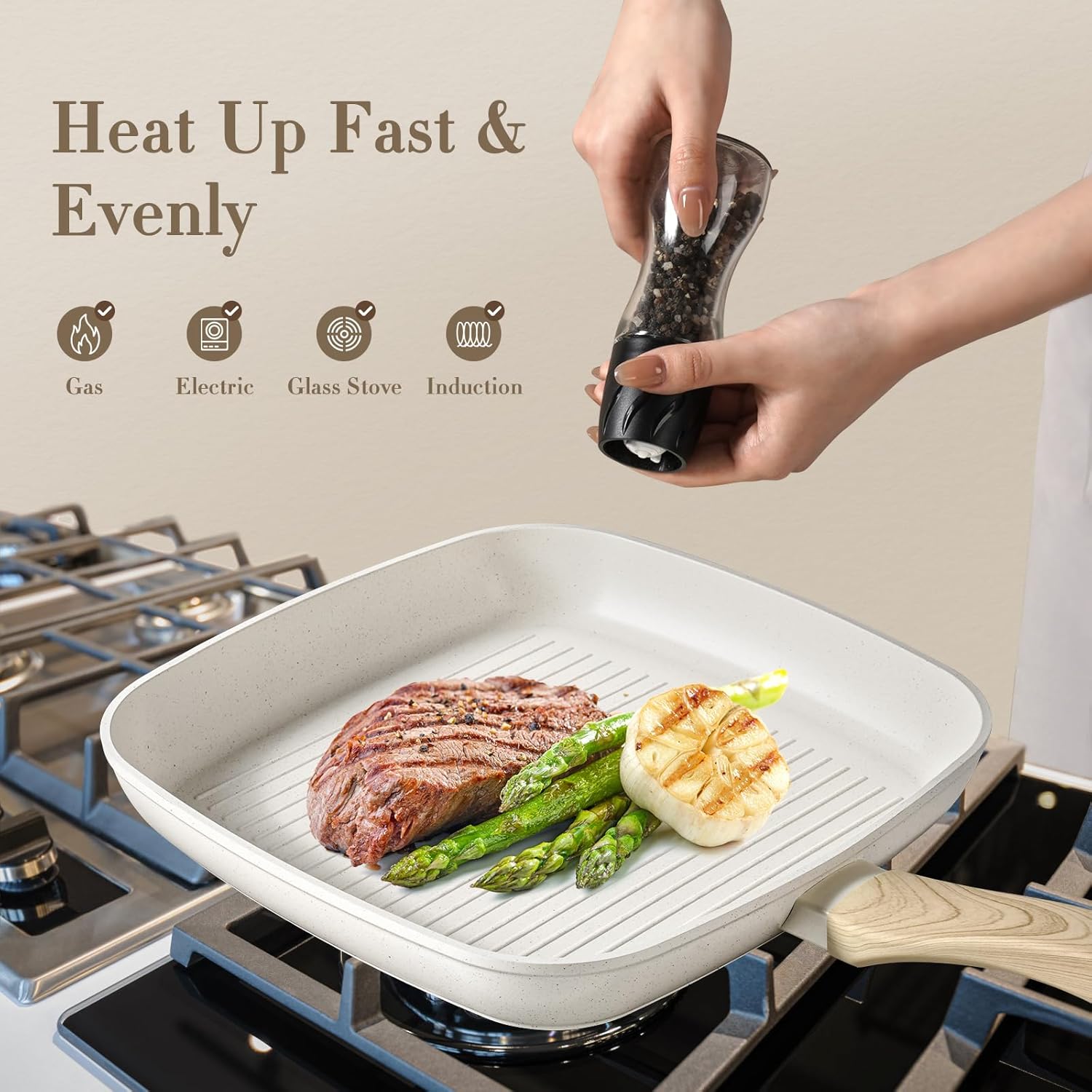 SOthtDAY 12 Pcs Nonstick Pots and Pans Cookware Sets