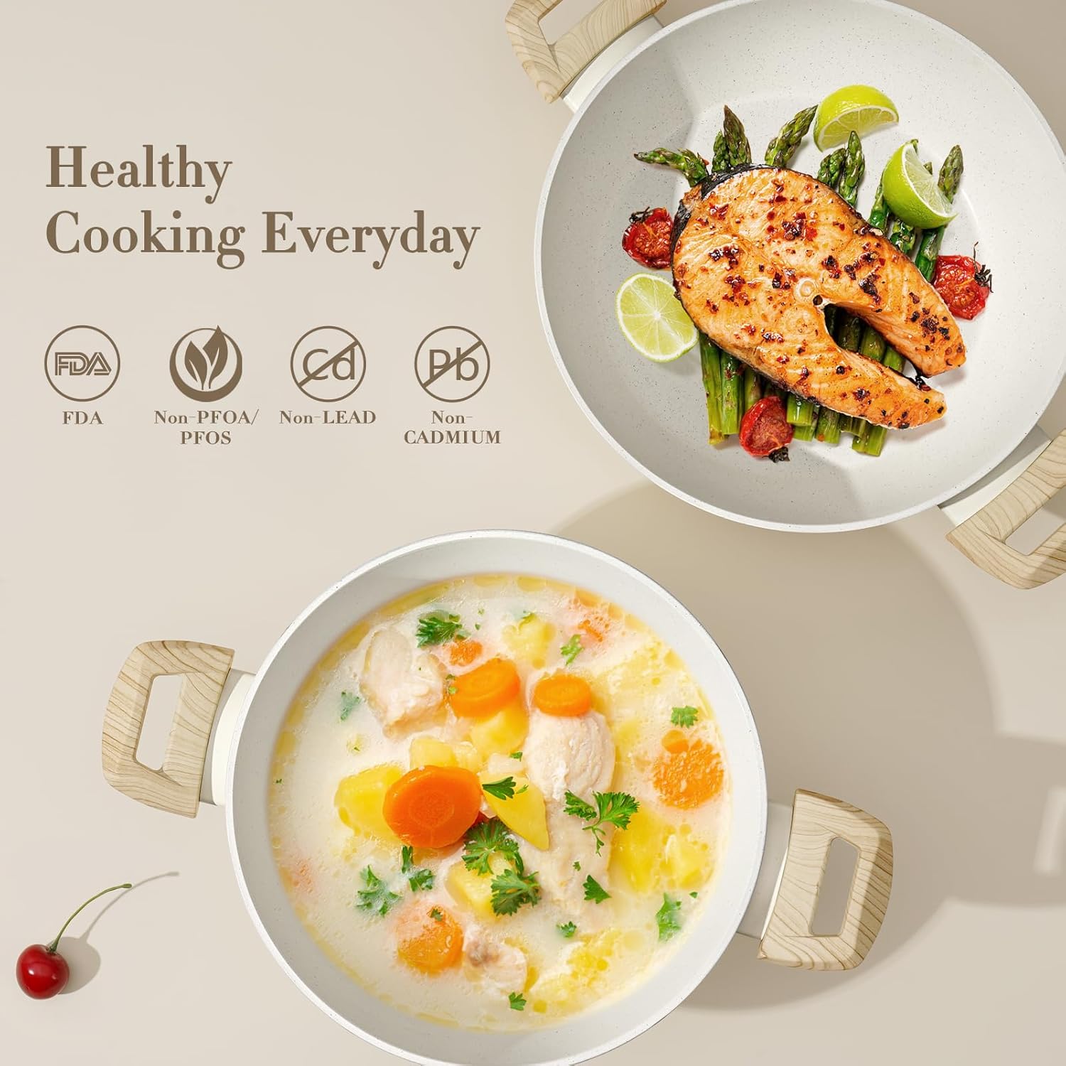 SOthtDAY 12 Pcs Nonstick Pots and Pans Cookware Sets