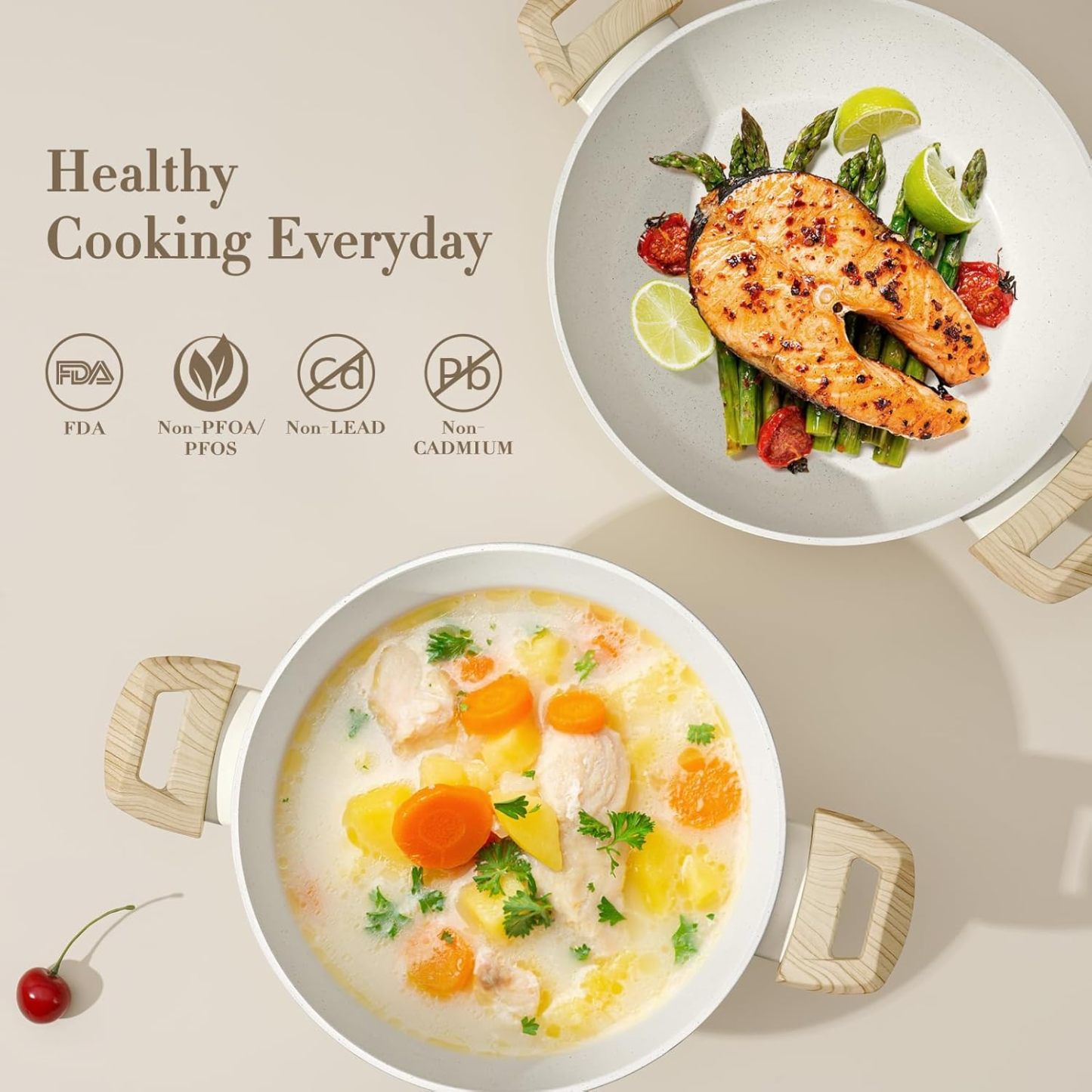 SOthtDAY 12 Pcs Nonstick Pots and Pans Cookware Sets