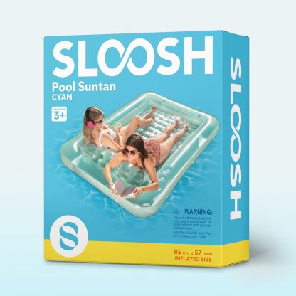 Inflatable Tanning Pool Lounger Float, 70" x 46" Pool Floats Adult with Pillow