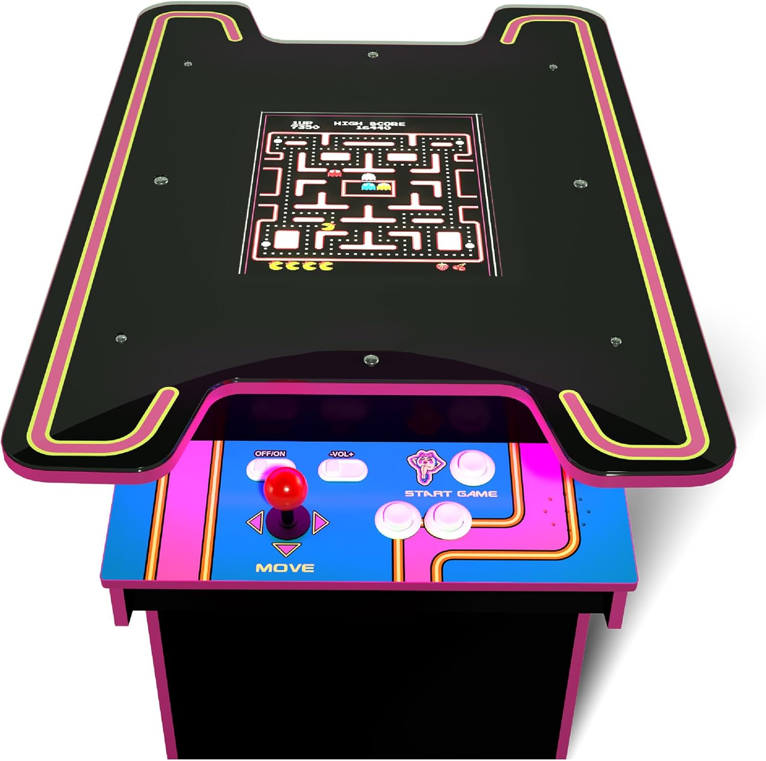 Arcade1Up PAC-Man Head-to-Head Arcade Table with 12 Games, Multiplayer Control Panel, & 17-Inch Color LCD Screen, Black Series Edition