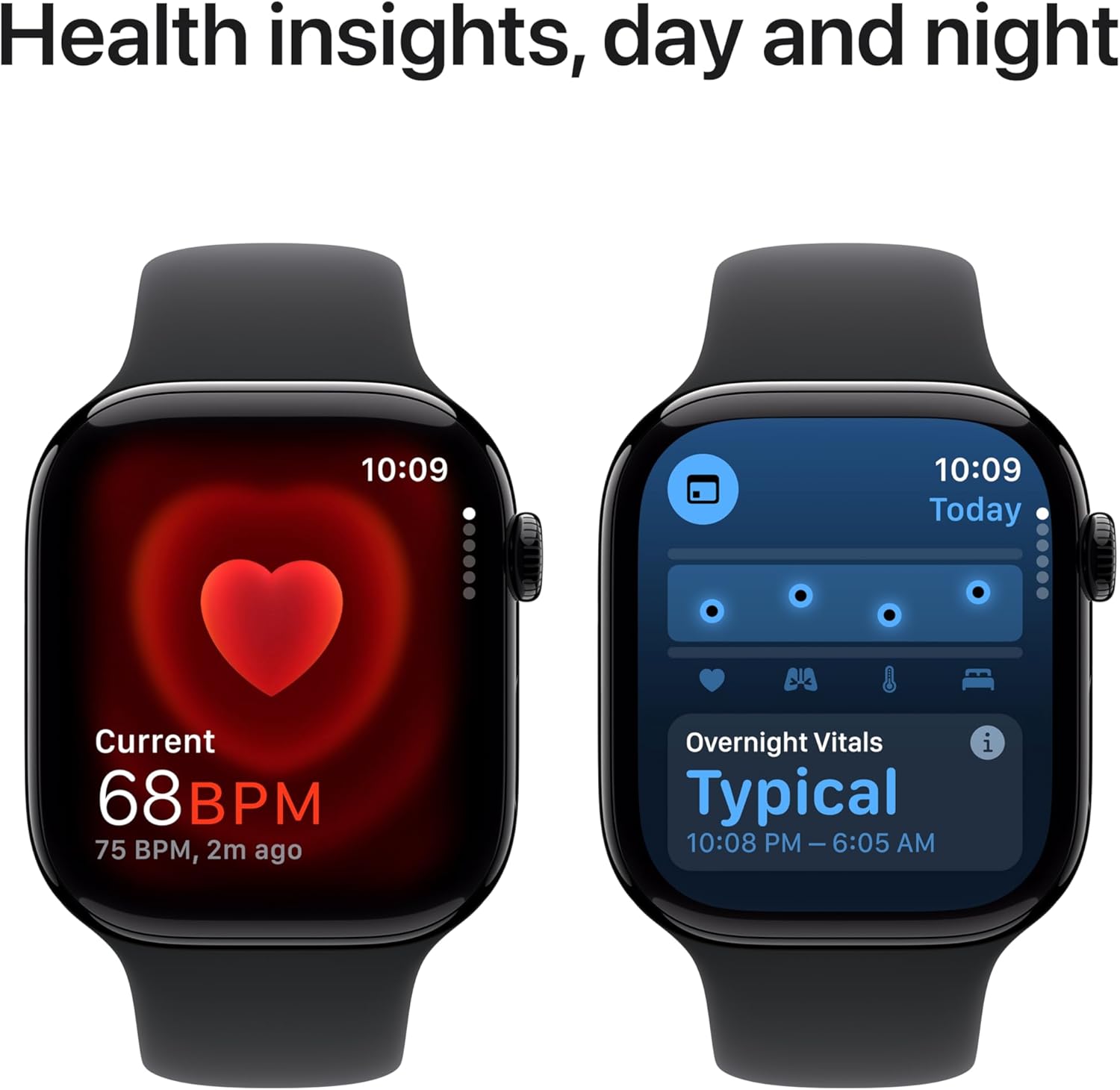 Apple Watch Series 10 [GPS 42mm case] Smartwatch with Silver Aluminium Case with Denim Sport Band - S/M. Fitness Tracker, ECG App, Always-On Retina Display, Water Resistant