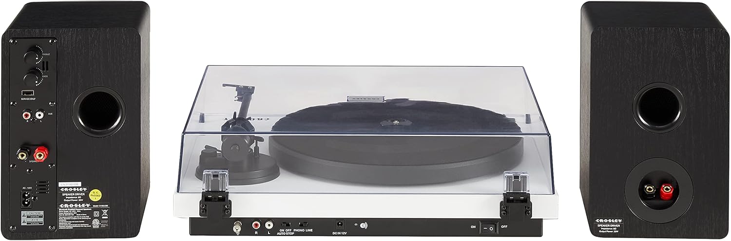 Crosley C6B-WH Belt-Drive Bluetooth Turntable Record Player with Adjustable Tone Arm, White