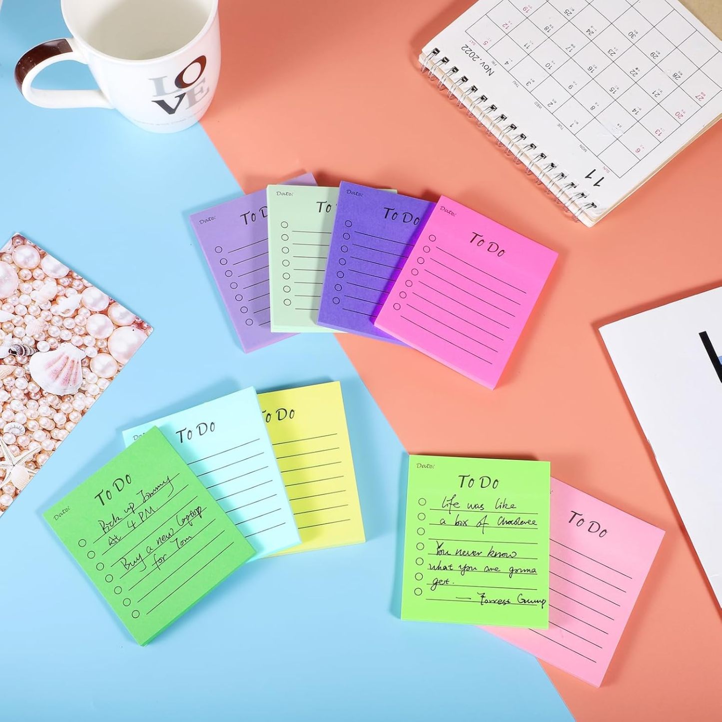 9 Pack to Do List Sticky Notes, Self-Stick Sticky Notes, Colorful Sticky Notes Pad with Lines, Do List Notepads for School Office Meeting Home Plan Reminder Stationery Supplies(450 Sheets,10 * 7cm)