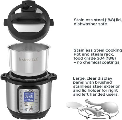 【Hurry, Limited Stock】Instathtnt Pot 6qt Dthtuo Plus 9-in-1 Electric Pressure Cooker Pressure Cooker