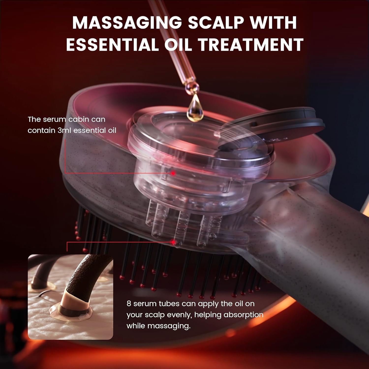 Breo Scalp3 Scalp Massaging Brush, Shiatsu Hair Scalp Massager with IPX7 Waterproof, Cordless & Portable, Electric for Scalp & Hair, Head, Home Relaxation