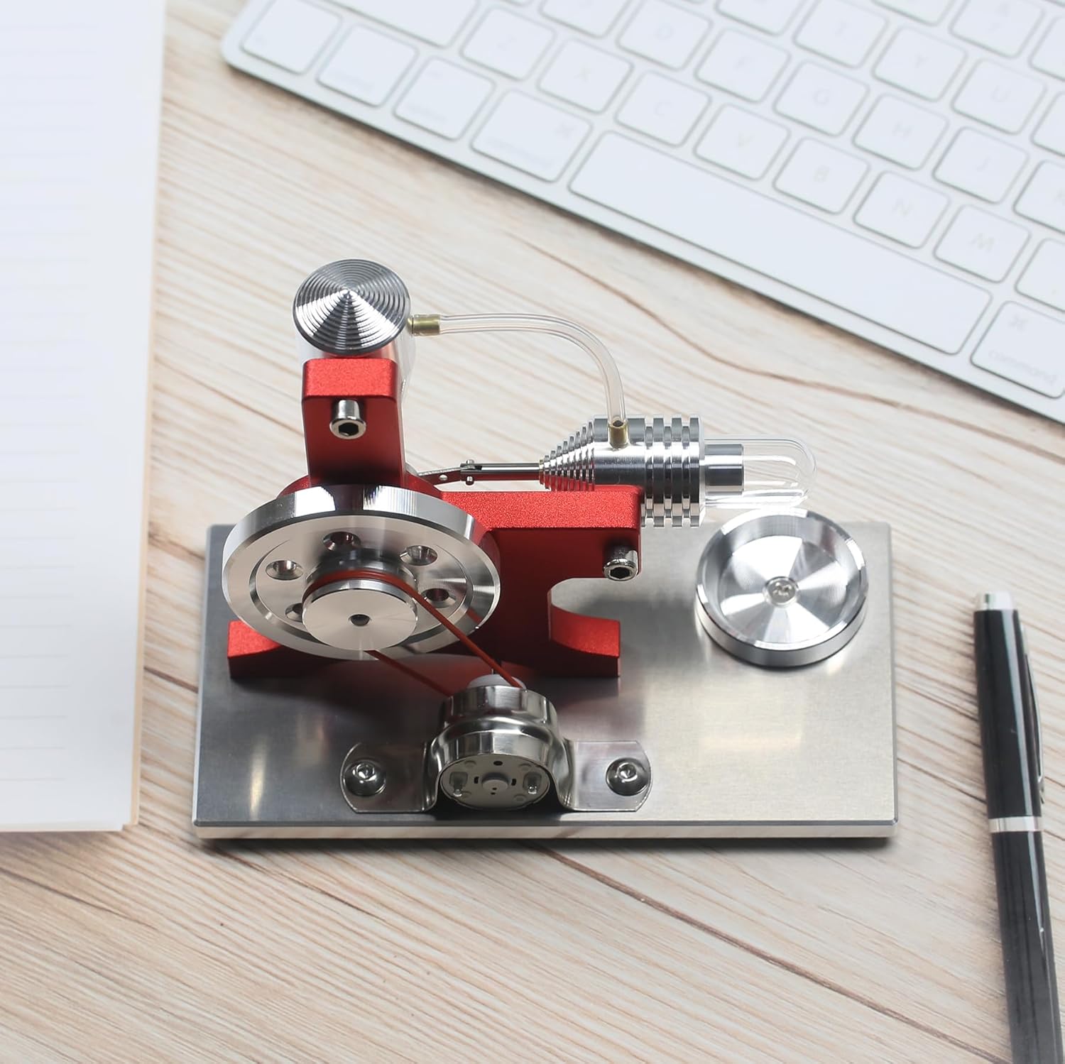 Hot Air Stirling Engine Motor Model Educational Toy Electricity Generator Colorful LED (SC001)