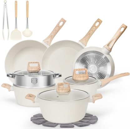 SOthtDAY 12 Pcs Nonstick Pots and Pans Cookware Sets