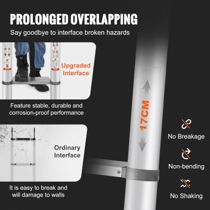 VEthtVOR Telescoping Ladder Aluminum Extension Step Multi-purpose Portable