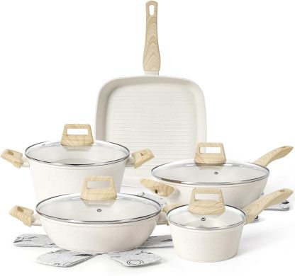 SOthtDAY 12 Pcs Nonstick Pots and Pans Cookware Sets