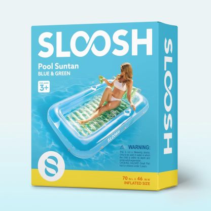 Inflatable Tanning Pool Lounger Float, 70" x 46" Pool Floats Adult with Pillow