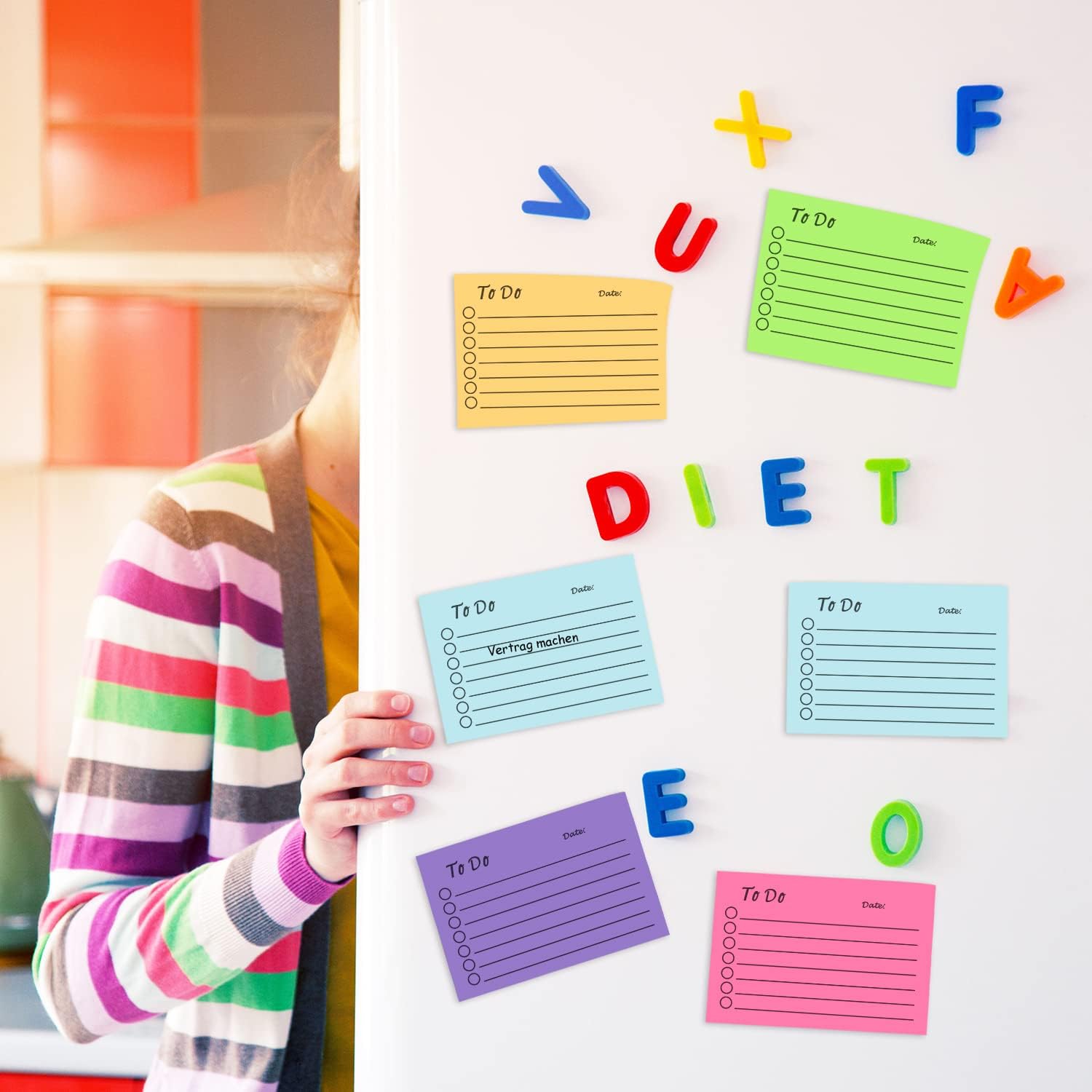 9 Pack to Do List Sticky Notes, Self-Stick Sticky Notes, Colorful Sticky Notes Pad with Lines, Do List Notepads for School Office Meeting Home Plan Reminder Stationery Supplies(450 Sheets,10 * 7cm)