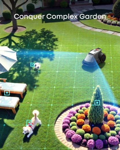 eufy Robot Lawn Mower E18, No Wire, No RTK, No Signal Issue, Hands-Free Auto Mapping, Precise Obstacle Avoiding, Reliable Lawn Maintenance, Worry-Free Experience