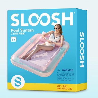Inflatable Tanning Pool Lounger Float, 70" x 46" Pool Floats Adult with Pillow