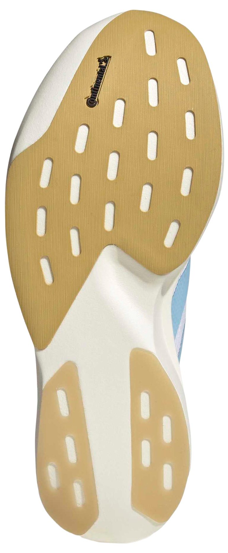 adidas Men's Adizero EVO SL Woven Running Shoes - Ftwr White/Clear Blue/Matte Gold - View 3
