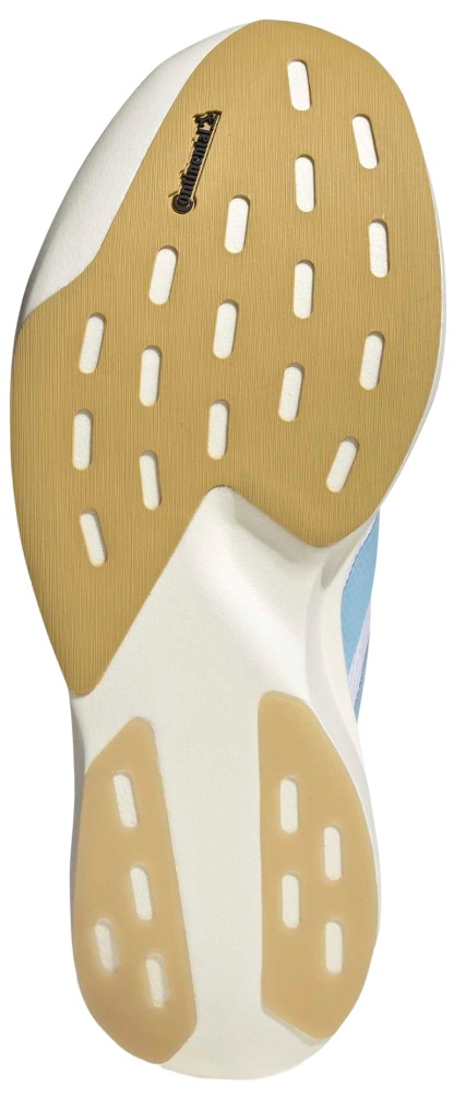 adidas Men's Adizero EVO SL Woven Running Shoes - Ftwr White/Clear Blue/Matte Gold - View 3