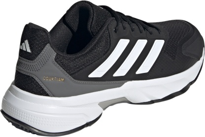 adidas Men's CourtJam Control 3 Tennis Shoes - Black/White/Grey - View 6
